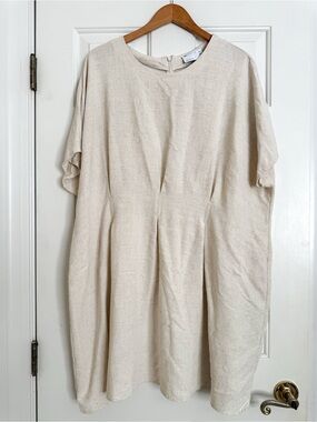 ASOS Curve Linen Blend Midi Dress - Size 22